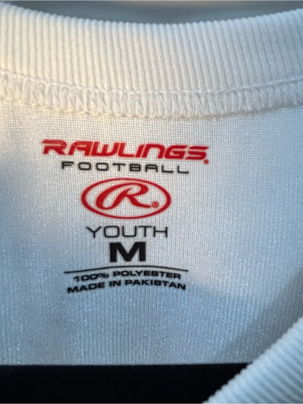 Rawlings Football Jersey Youth Medium #29 White Marlin Blue Black Pro Cut Mesh